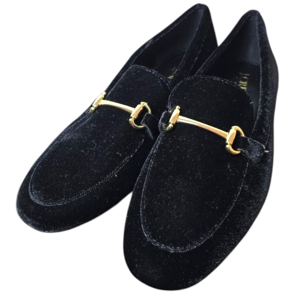 J. Crew Factory Black Velvet Bit Loafers Women's 8.5